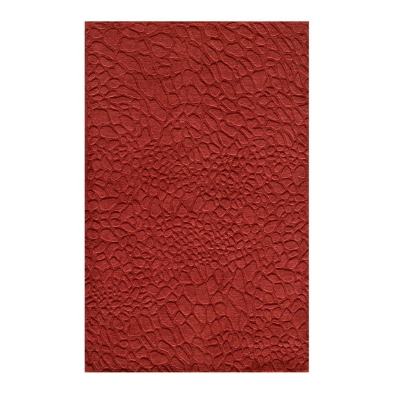 Momeni Solid Print Solid Modern Area Rugs, Red,96.00" x 60.00"