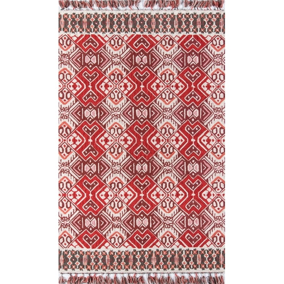 Momeni Southwestern Transitional Area Rugs, Red/Off-White,43"x67"