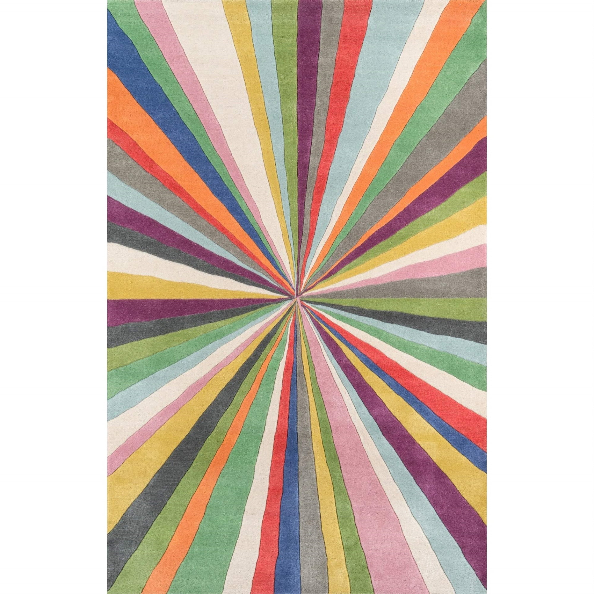 Handmade Geometric Black Wool Area Rug 8' x 10'