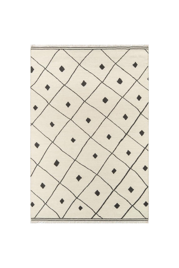 Thompson Appleton Ivory Hand Woven Wool Area Rug 7'6" X 9'6"