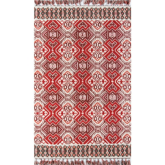 Momeni  Tahoe  Hand Tufted Wool Red Area Rug 7' 6" x 9' 6" 8' x 10' Indoor,Accent