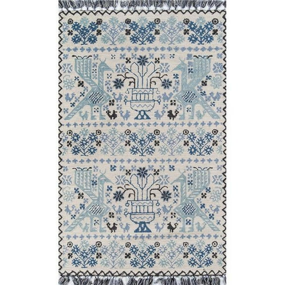 Momeni Tahoe Hand Tufted WoolBlue Area Rug 5' X 8'