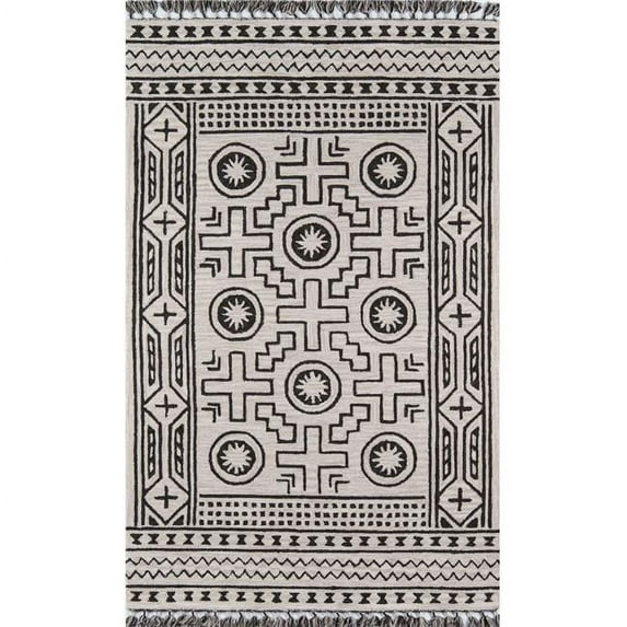 Momeni Tahoe Wool Hand Tufted Linen Area Rug 5' X 8'