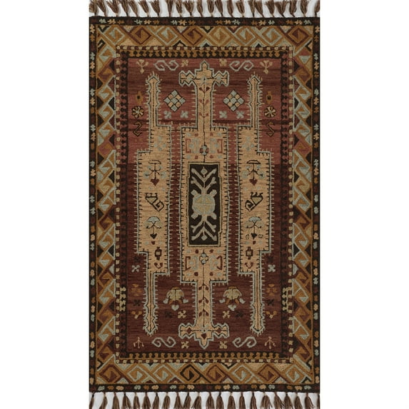 Momeni Tahoe Wool with Cotton Backing Area Rug, Terra Cott, 5' X 8'