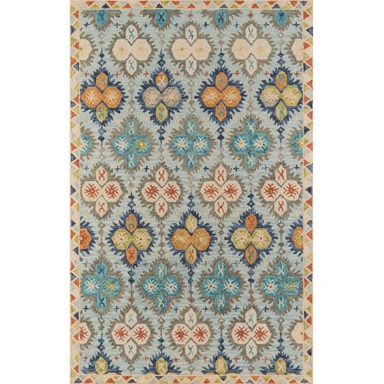Hand-Tufted Blue Wool Rectangular Area Rug 2' x 3'