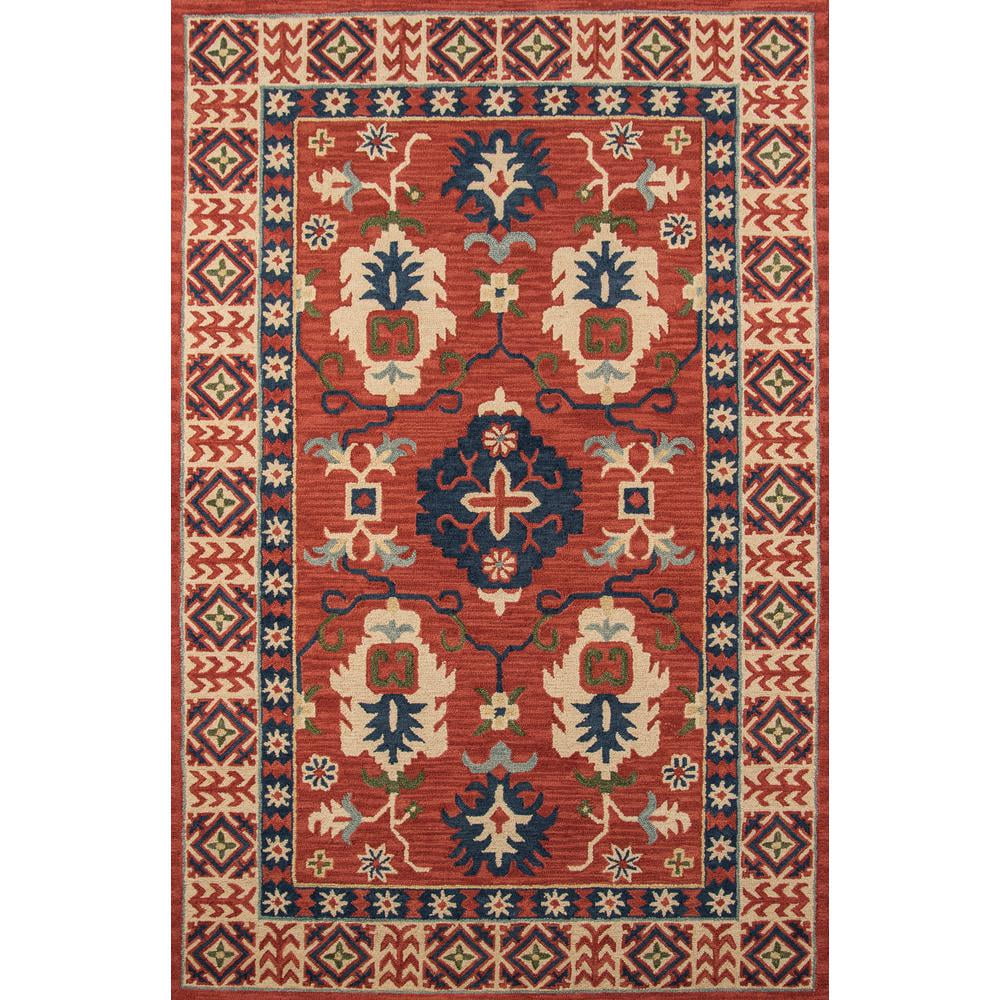 Handmade Red Wool Tufted Rectangular Area Rug 3'6" x 5'6"