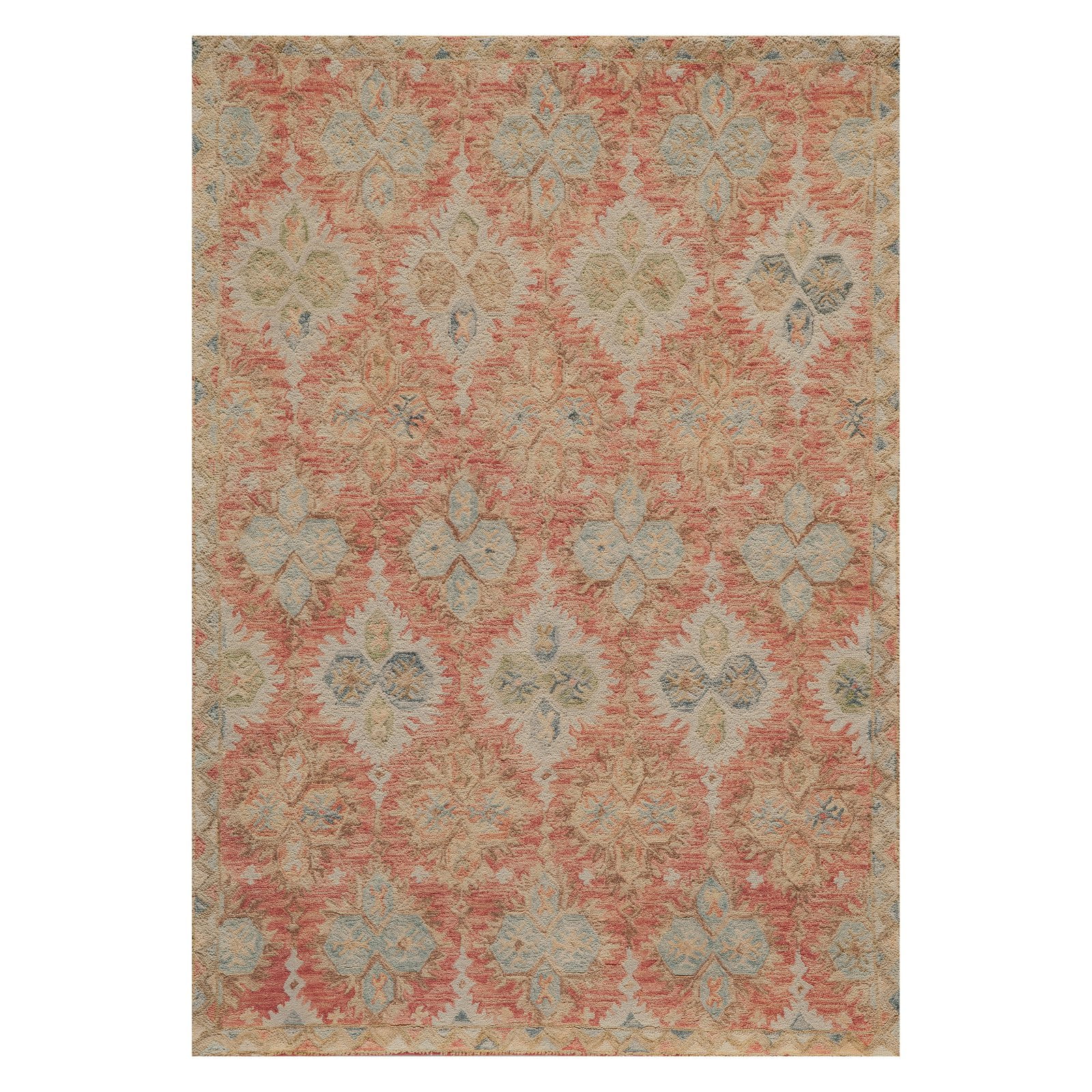 Handmade Red and Beige Wool 2'3" x 8' Runner Rug