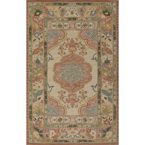 Momeni Tangier Traditional Medallion Area Rug, 7'6" X 9'6", Rose