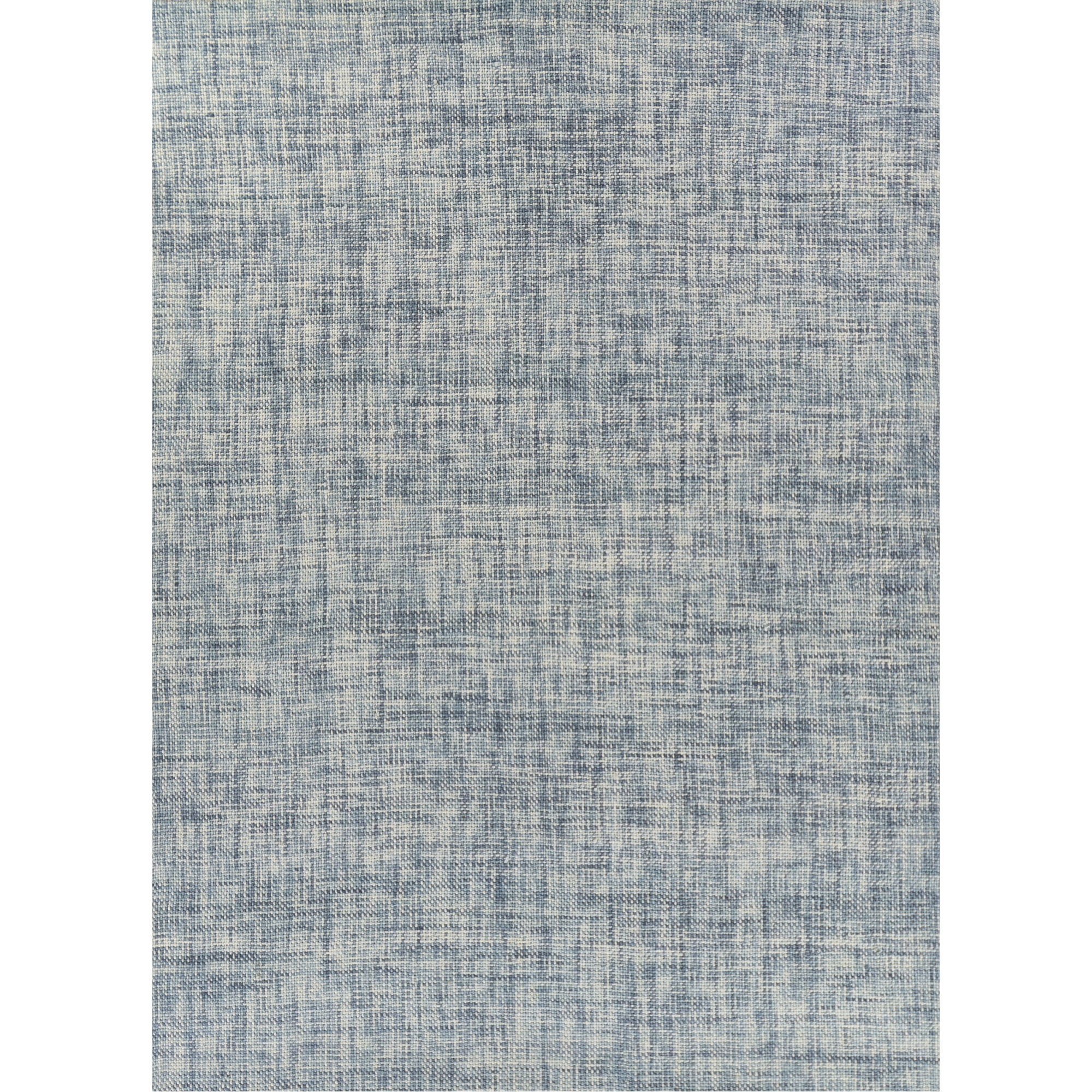 Handwoven Blue Wool Medallion Rectangular Rug, 3'6" x 5'6"