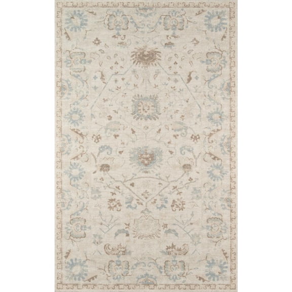 Momeni Anatolia Wool and Nylon Machine Made Beige Area Rug 6'6" X 9'