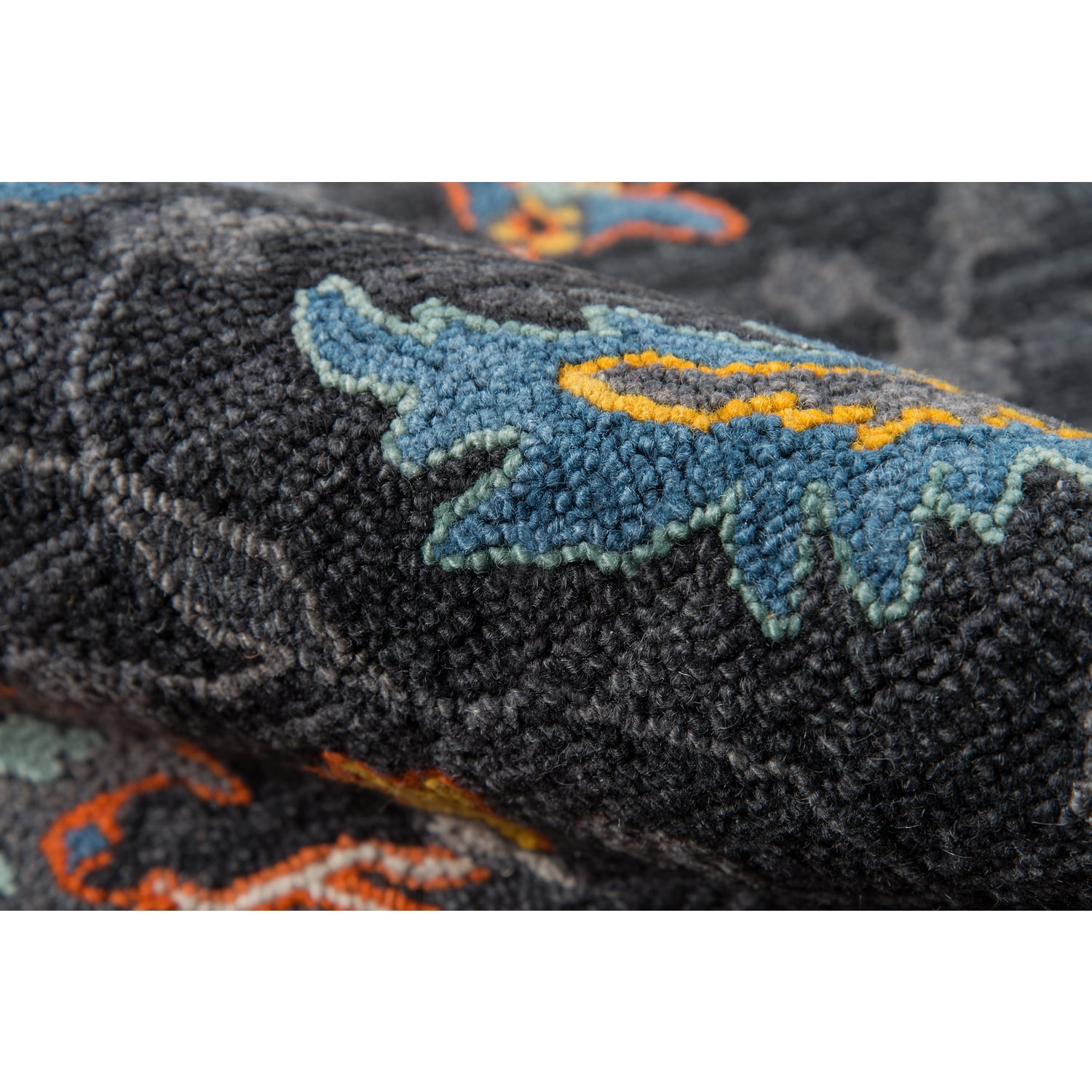 Hand Tufted Blue Wool Rectangular 2' x 3' Area Rug