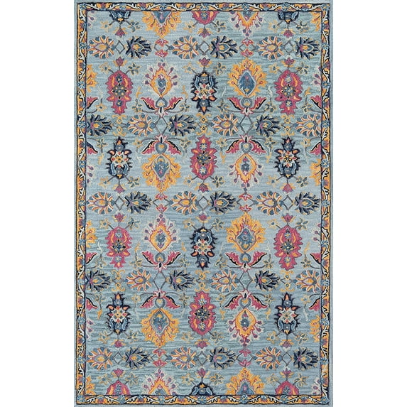 Momeni Ibiza Hand Tufted Wool Blue Area Rug 2' X 3'