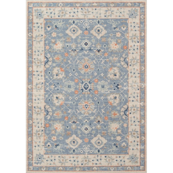 Momeni Anatolia Machine Made Wool and NylonBlue Area Rug 7'9" X 9'10"