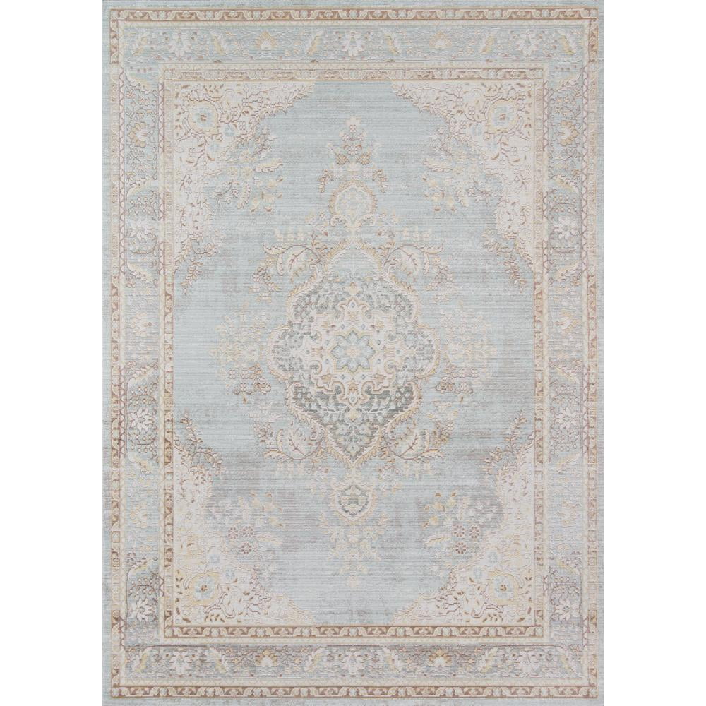 Serene Porcelain Blue 9'3" x 11'10" Stain-Resistant Synthetic Rug