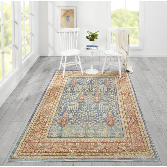 Momeni Isabella Polyester Traditional Indoor Area Rug, Blue, 9'3" X 11'10"