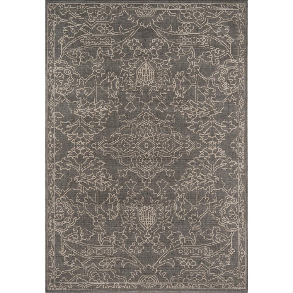 Grey Rectangle Pattern Rug Momeni BAJA0BAJ22GRY860D Baja Collection Area Rug, 8'6