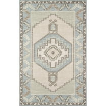 Momeni Anatolia Wool and Nylon Machine Made Light Blue Area Rug 3'3" X 5'