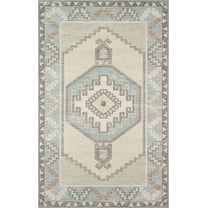 Momeni Traditional Rectangle Area Rug, Light Blue, 5'3" X 7'6"