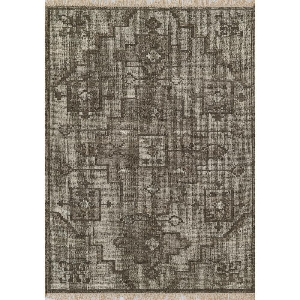 Handwoven Rectangular Gray Wool Area Rug 2' x 3'