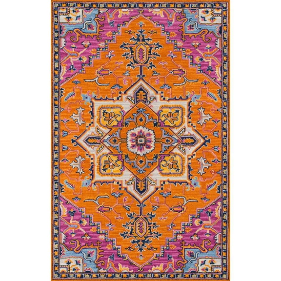 Momeni Ibiza Hand Tufted Wool Orange Area Rug 2' X 3'
