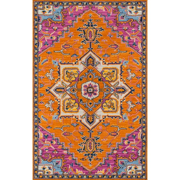 Momeni Ibiza Hand Tufted Wool Orange Area Rug 5' X 8'