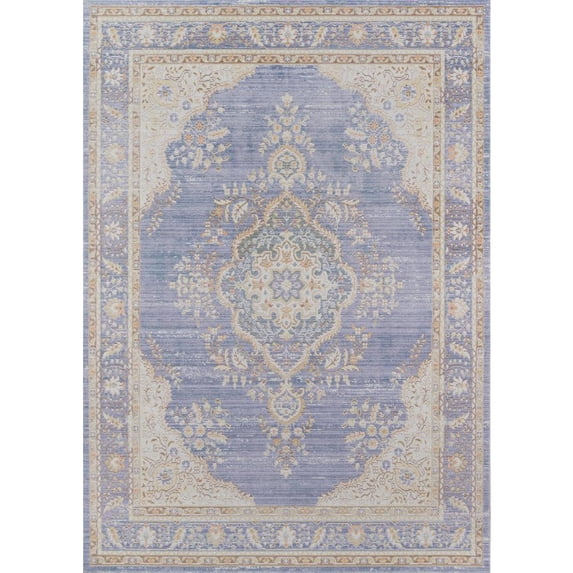 Momeni Traditional Rectangle Area Rug, Periwinkle, 7'10" X 10'6"