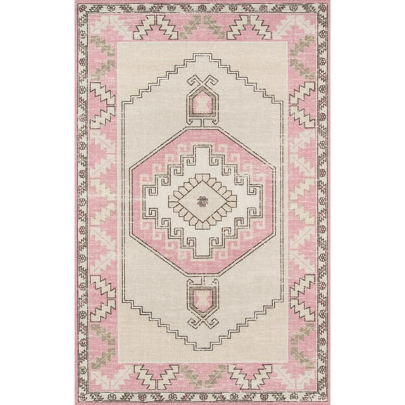 Momeni Traditional Rectangle Area Rug, Pink, 2' X 3'