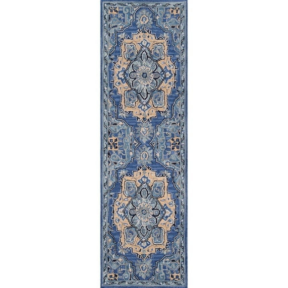 Momeni Ibiza Hand Tufted Wool Denim Runner 2'3" X 7'10"