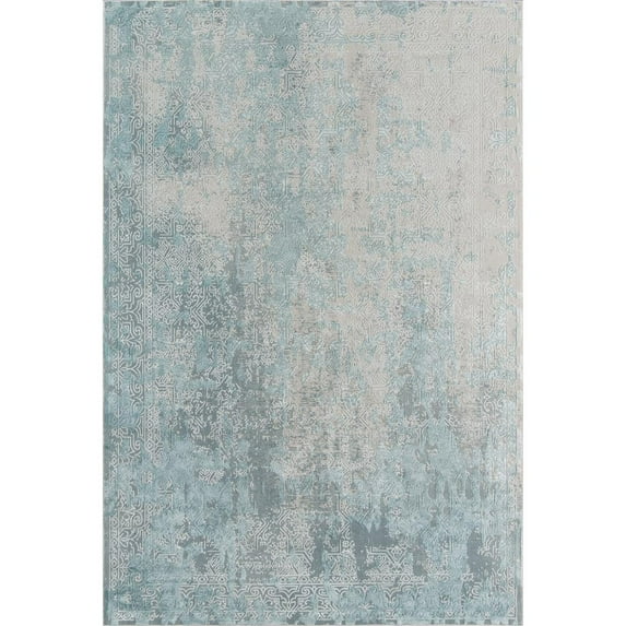 Momeni Traditional Runner Area Rug, Light Blue, 2'2" X 7'7" Runner