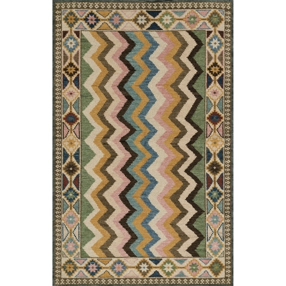 Momeni Nomad Hand Knotted Wool Geometric Area Rug. 2' 3" x 8' - Multi - Runner