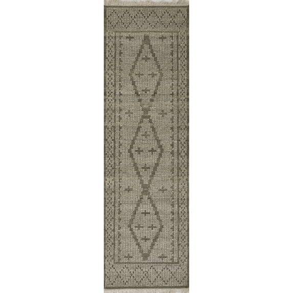 Momeni Bristol Hand Woven Wool and Cotton Geometric Natural Area Rug 2'3" X 8' Runner