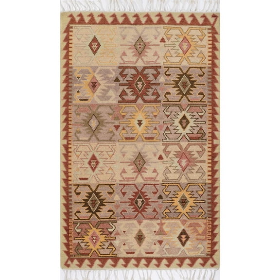 Momeni Nomad Hand Knotted Wool Traditional Rust Area Rug 2'3" X 8' Runner