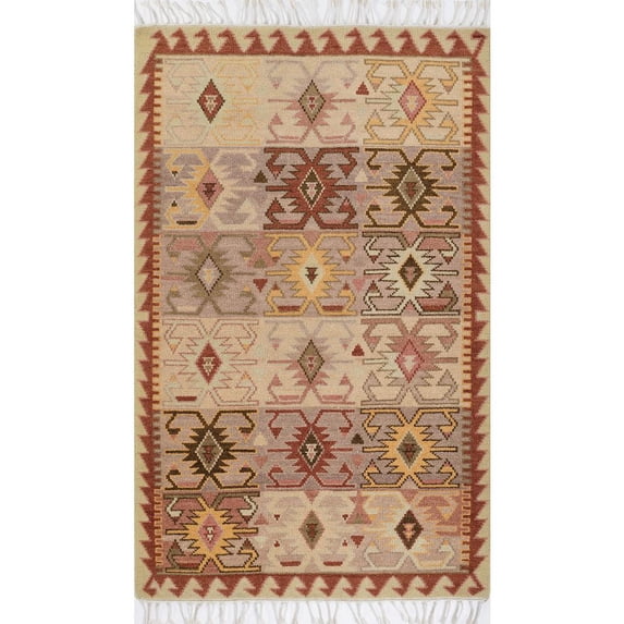 Momeni Nomad Hand Knotted Wool Traditional Rust Area Rug 2'3" X 8' Runner