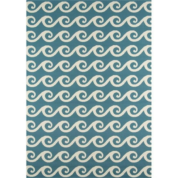 Momeni Transitional Baja Egyptian Regional Machine Made Area Rug - Blue - 5 ft. 3 in. x 7 ft. 6 in.