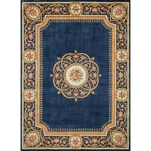 Momeni Harmony India Hand Tufted Wool Transitional Blue Area Rug 8' X 11'