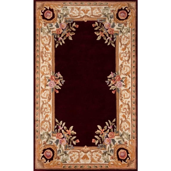 Momeni Harmony India Hand Tufted Wool Transitional Burgundy Area Rug 2' X 3'