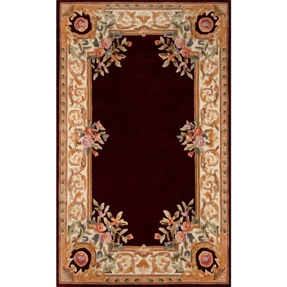 Momeni Harmony India Hand Tufted Wool Transitional Burgundy Area Rug 8' X 11'