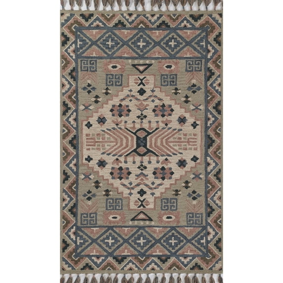 Momeni Tahoe Hand Tufted Wool Geometric Area Rug 9' x 12' - Grey - Rectangle