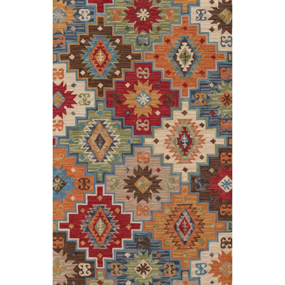 Hand-Tufted Blue and Multicolor Wool Rectangular Rug, 8 ft x 11 ft
