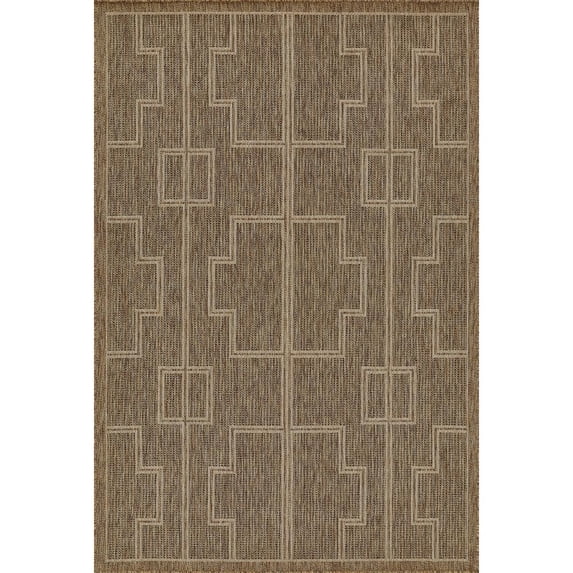 Momeni Hampton Geometric Natural Indoor Outdoor Rug 8' X 10'