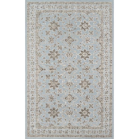 Momeni Valencia Hand Tufted Wool and Viscose Blue Area Rug 2' X 3'