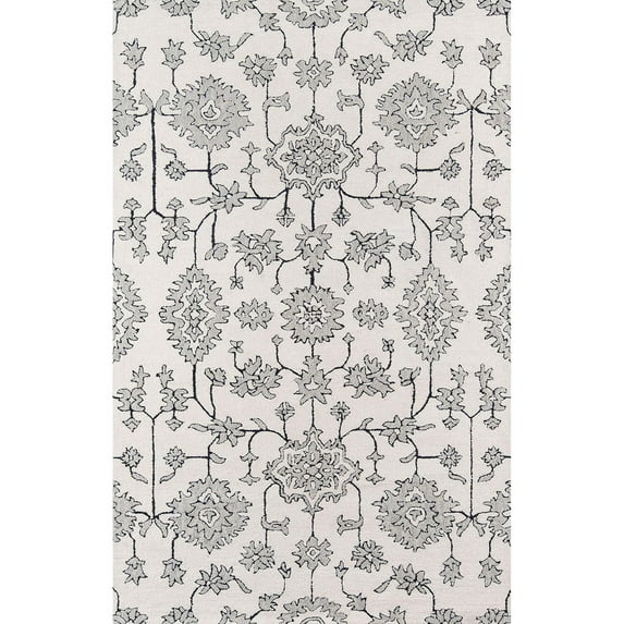 Momeni Valencia Hand Tufted Wool and Viscose Ivory Area Rug 3' X 5'