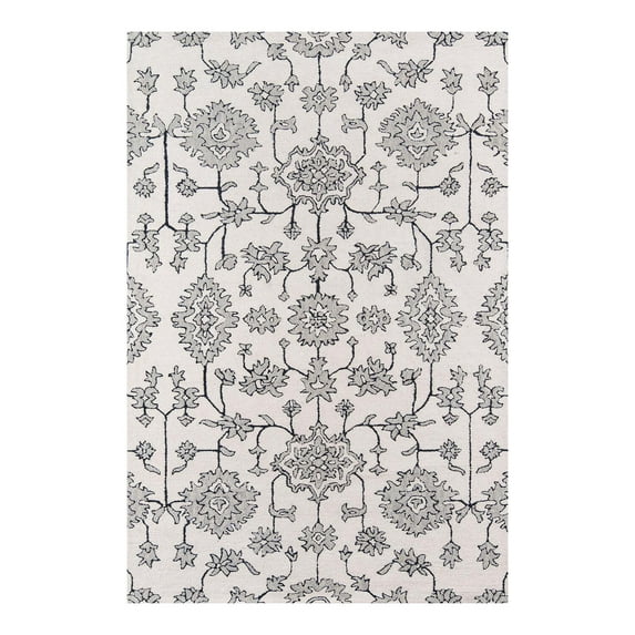 Momeni Valencia Hand Tufted Wool and Viscose Ivory Area Rug 9' X 12'