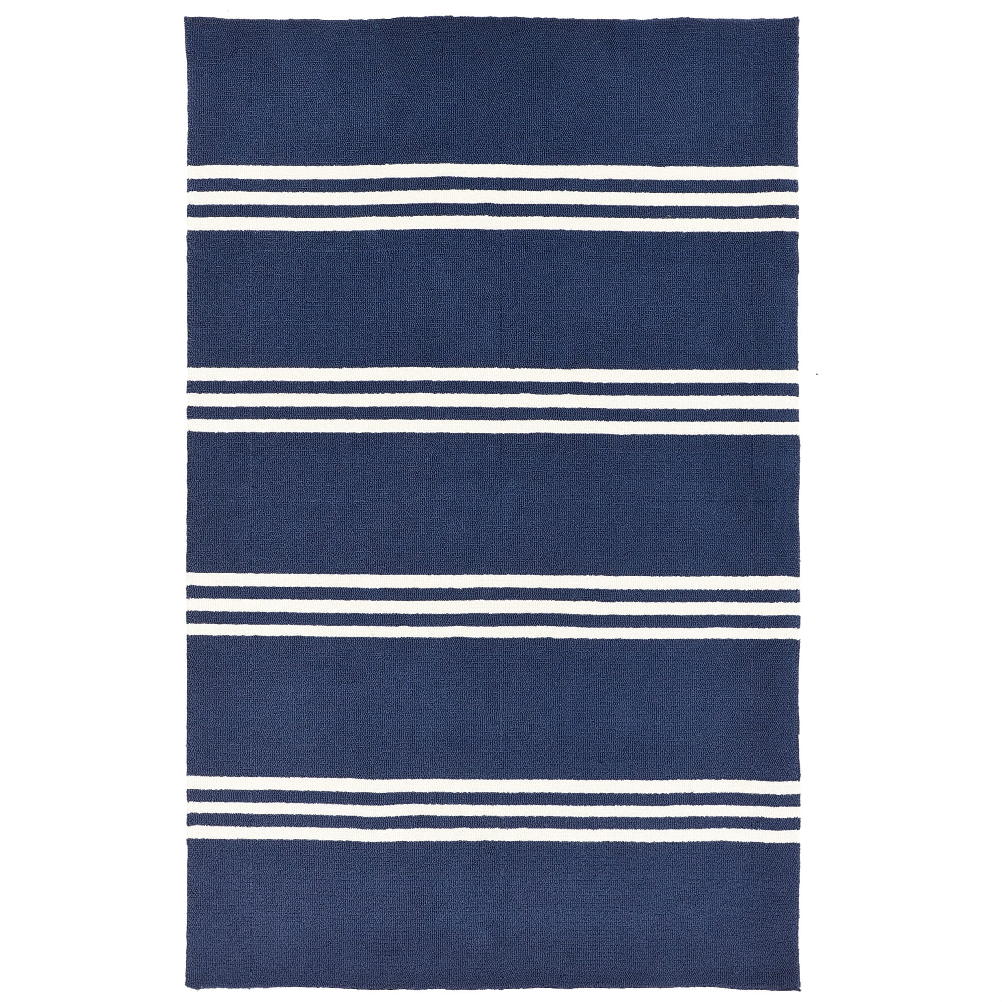 Handmade Rectangular Blue Stain-Resistant Indoor Outdoor Rug