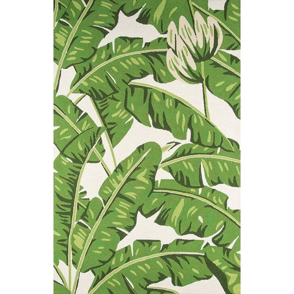 Momeni Veranda Polypropylene Hand Hooked Green Indoor Outdoor Rug 5' X 8'