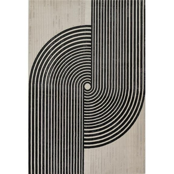 Momeni Contemporary Rectangle Area Rug, Ivory, 5'3" X 7'6"