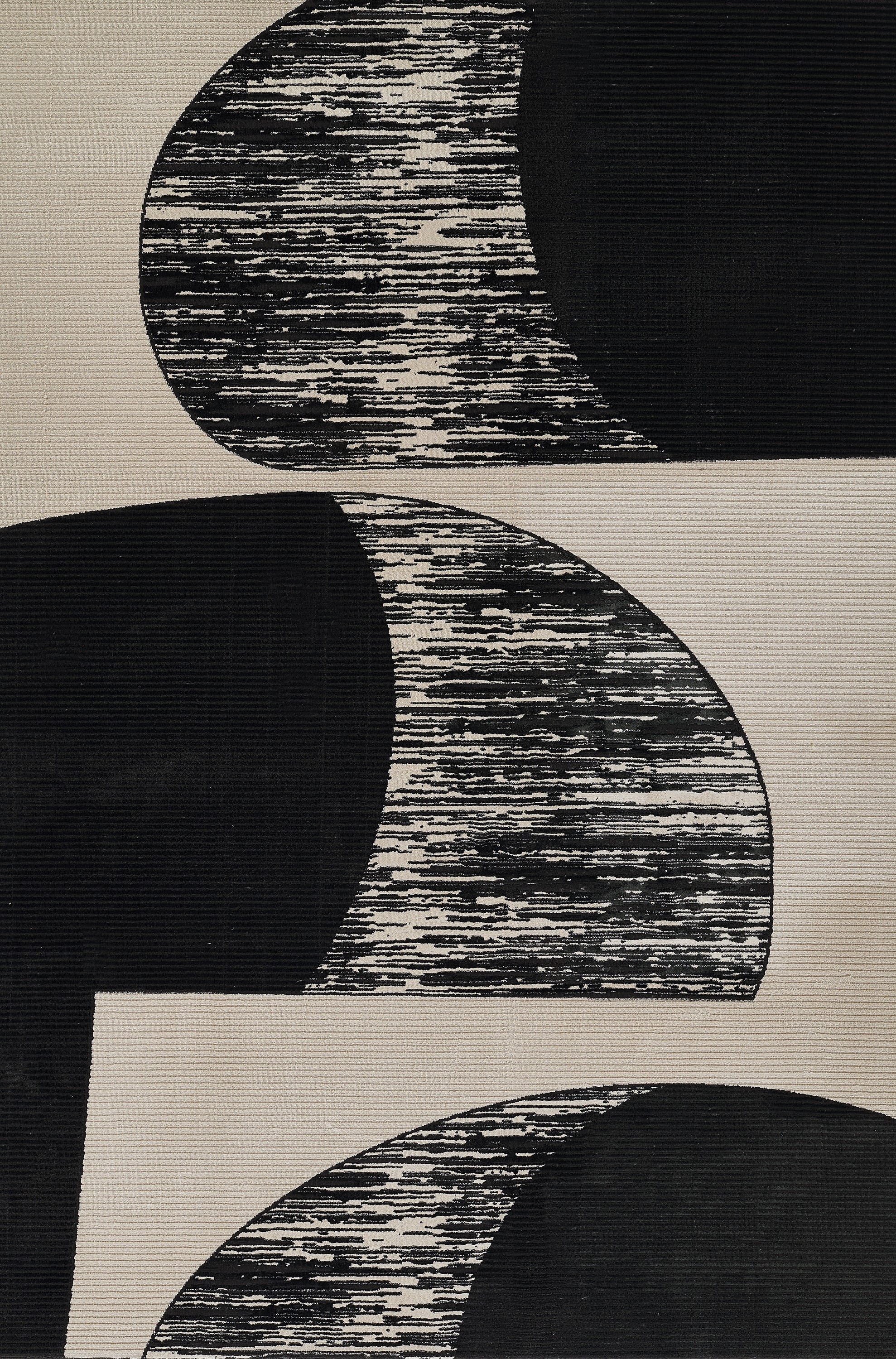 Xander Black and Gray Geometric Synthetic Area Rug 7'10" x 9'10"
