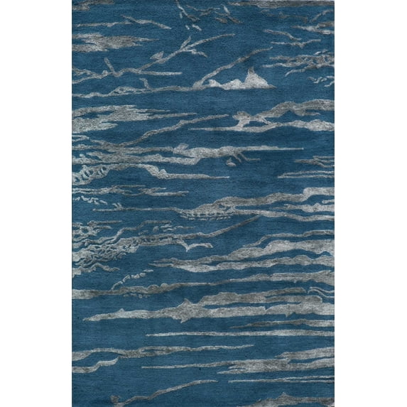 Momeni Zen 5' X 8' Contemporary Hand Tufted Rug in Cobalt