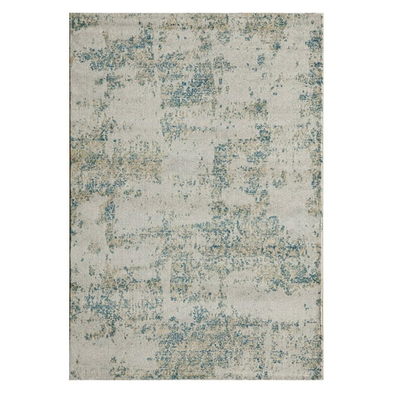 Momeni Abstract Transitional Area Rugs, Beige. Blue and Brown, 111" x 150"
