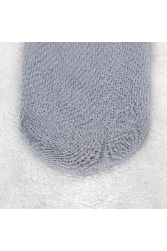 10 Pairs Athletic Running Ankle Socks Bamboo Fiber Scrunch Socks Knit Mid Calf Rib Tube Scrunchy Slouchy Retro Trendy Crew Socks Grey,1 Size